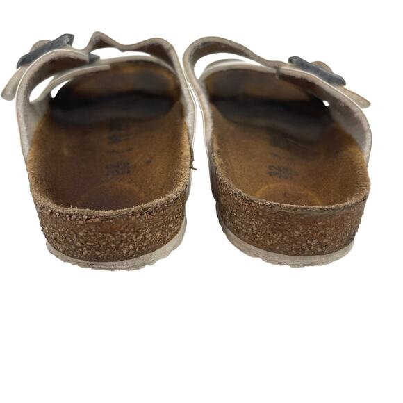 Birkenstock Girls White Leather Play Slip On Sandals Shoes Sz 1/32 205 L1 Beach - Picture 5 of 9